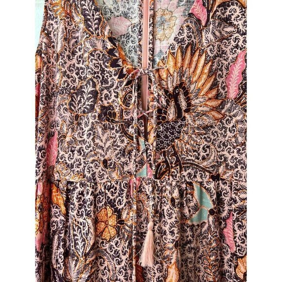 Madewell Lace-Up Ruffle-Hem Midi Dress in Bali Blooms- NWOT- - Picture 4 of 12